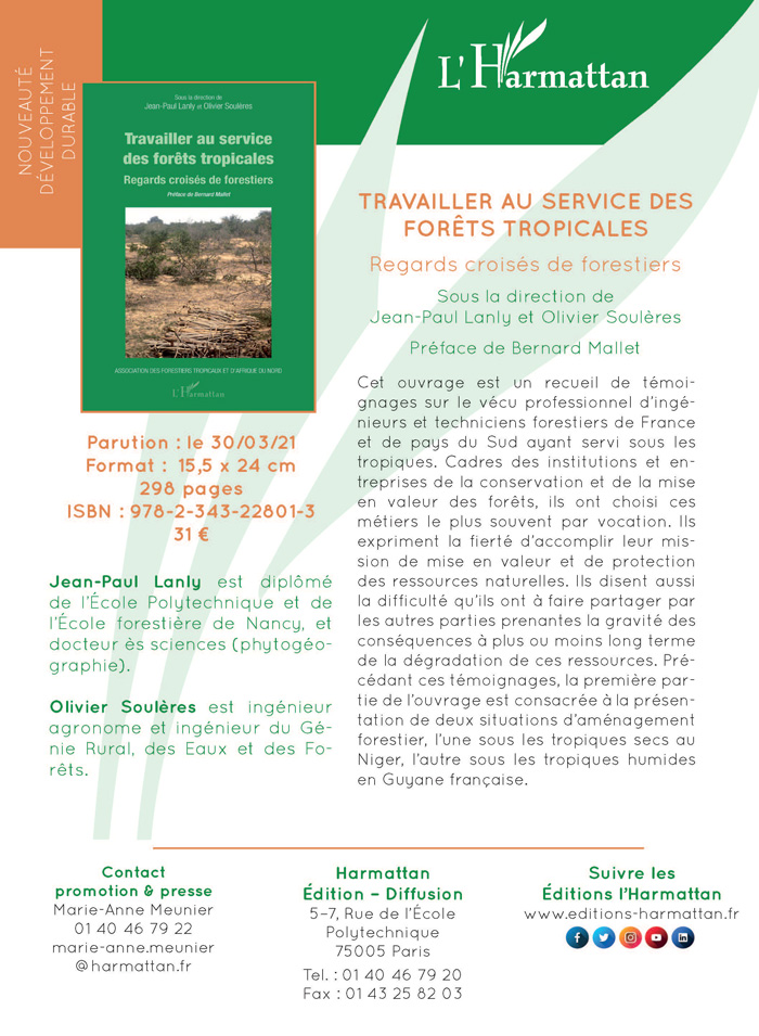 Publication : "Travailler au service des forêts tropicales Regards croisés de forestiers"